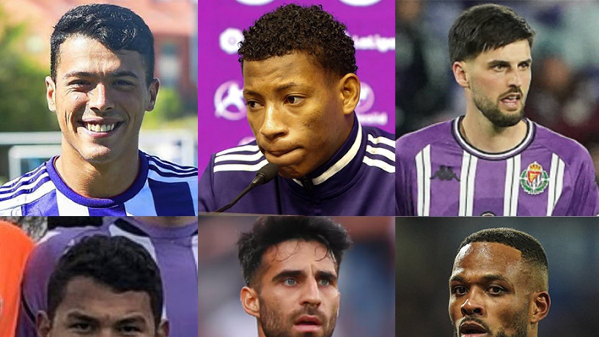 Pedro Porro, Gonzalo Plata, Grillitsch, Luis Suárez, Cömert y Larin, con el Real Valladolid.