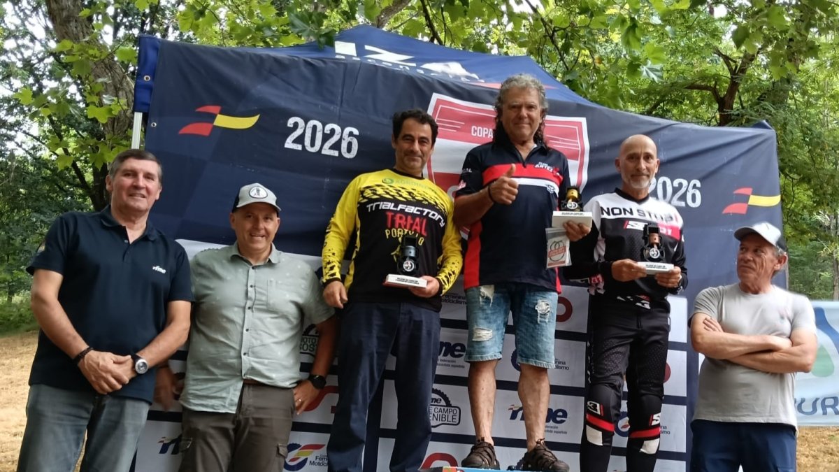 Podio de la cuarta prueba de la Copa de España de Trial de Clásicas.