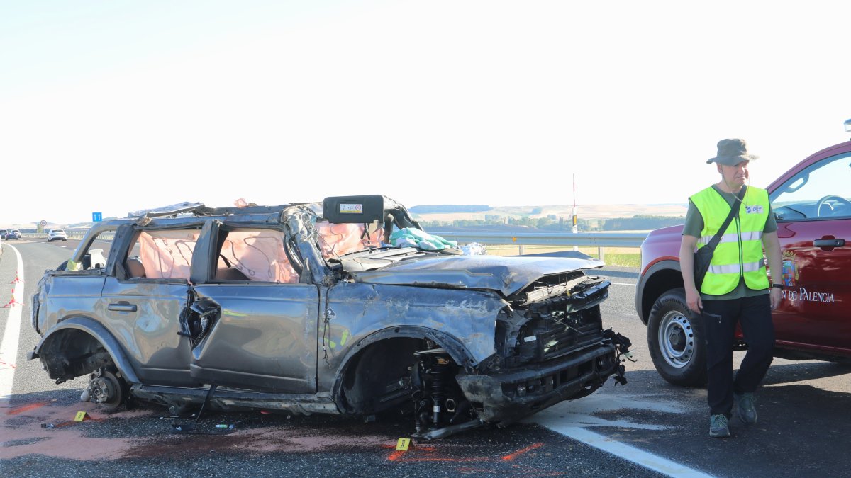 Accidente en la A-67 en el que falleció Iván Sanz, Irene Garijo y sus dos hijos de 17 y 14 años