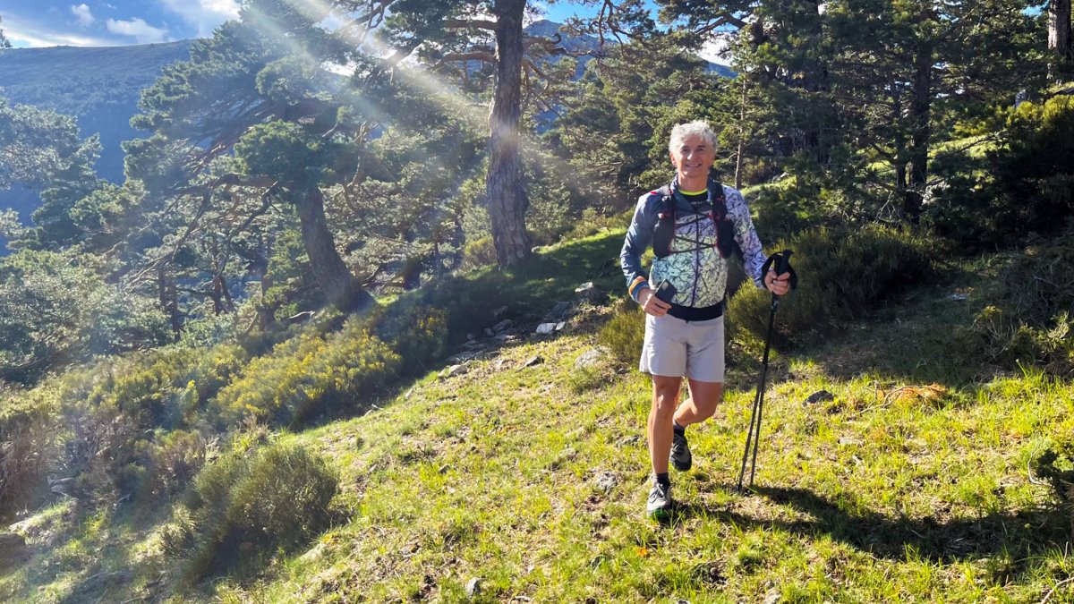 Un montañero recorre los inmensos pinares