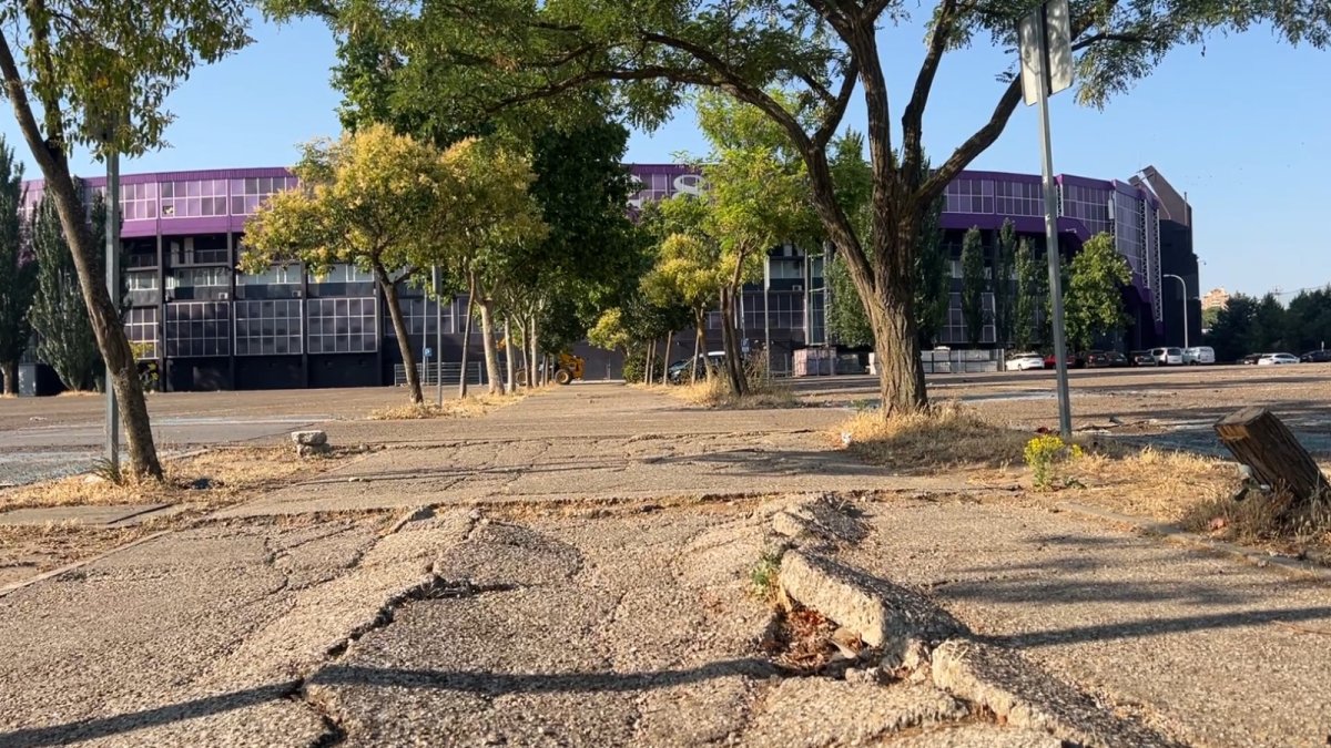 Vista parcial del parking del Estadio José Zorrilla.