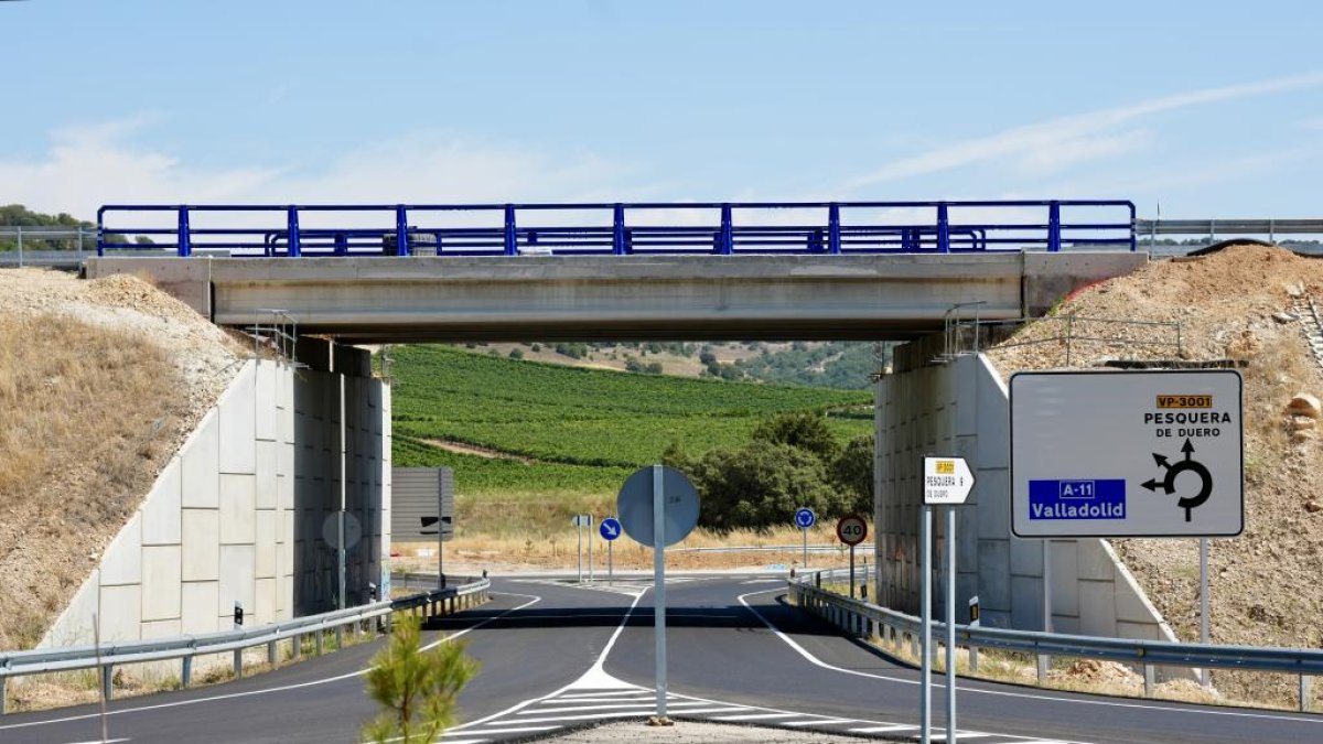 Obras en la Autovía del Duero, a su paso por Valbuena de Duero