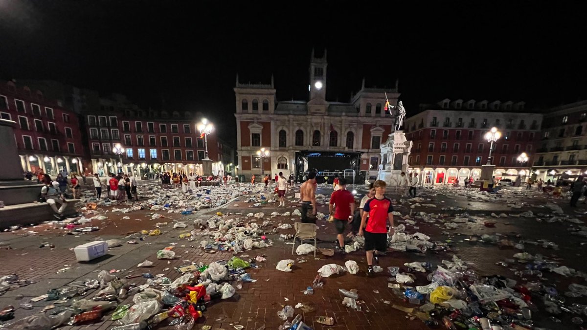 La Plaza Mayor tras la celebración del Mundial de fútbol.