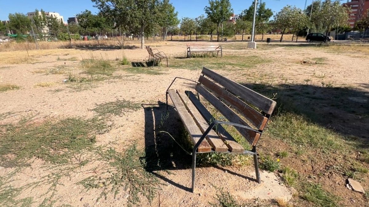 Uno de los parques de Valladolid en el mes de agosto