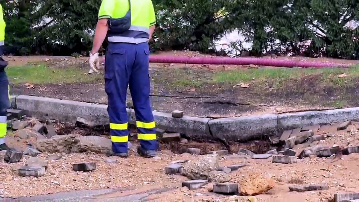 Aquavall trabaja en el revetón de una tubería en Parquesol (Valladolid)