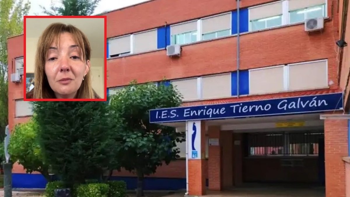 IES Enrique Tierno Galván, y en un recuadro, la madre de un menor con TEA