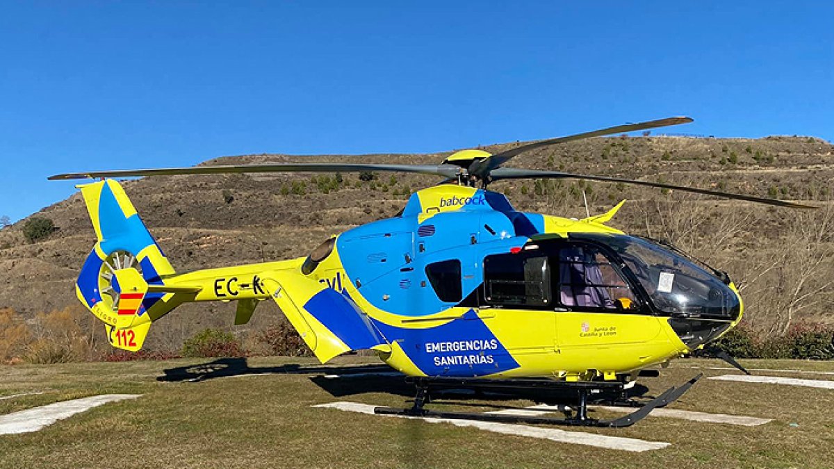 un helicóptero medicalizado de Sacyl participa en el atropello dePedrajas de San Esteban