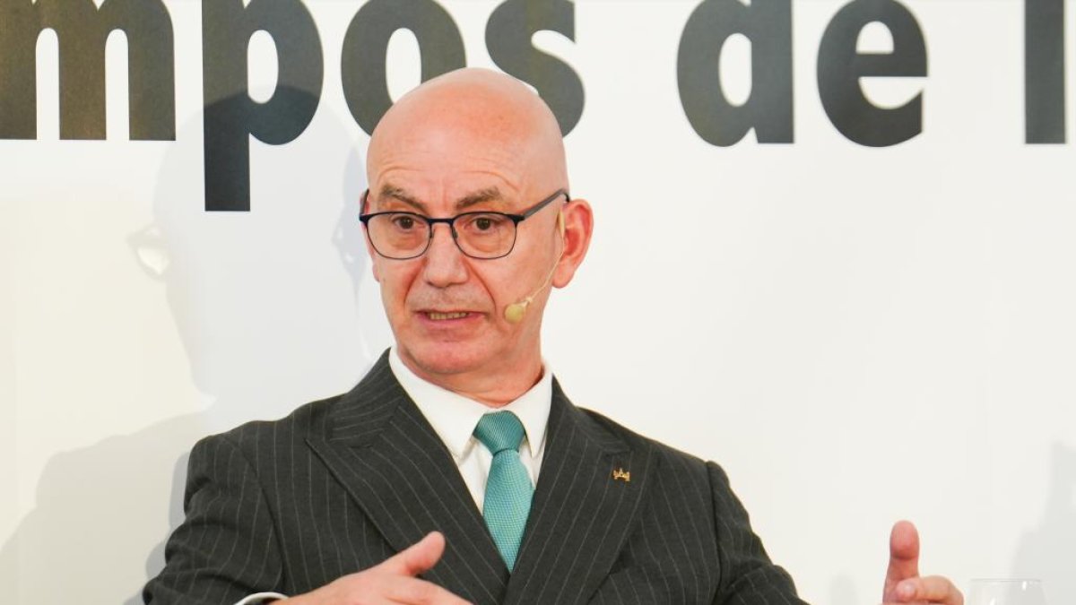 El rector de la Universidad de Burgos, José Miguel García, durante su intervención en el foro Somos CyL 2026.