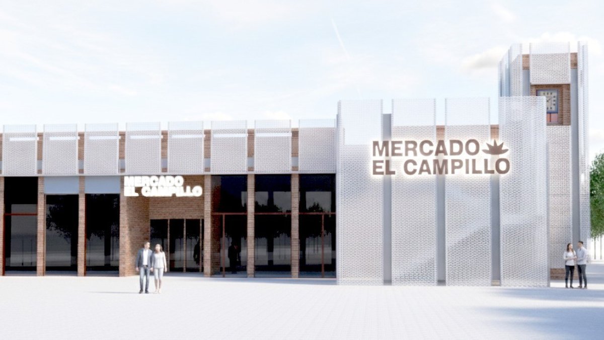 Simulación del resultado del diseño del Mercado del Campillo tras la intervención.