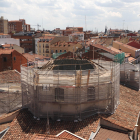 Estado de la cúpula de la Vera Cruz de Valladolid tras el derrumbe.