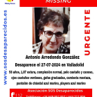 Antonio Arredondo, desaparecido en Valladolid