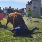 Momento de la cogida en el Toro de la Vega