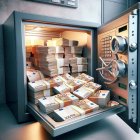 Caja fuerte llena de dinero en euros. E. M.