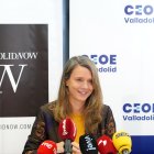 La presidenta de CEOE Valladolid, Ángela de Miguel, durante la presentación del balance económico del año 2024.