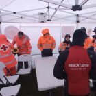 Miembros del efectivo que trabaja en la búsqueda del guardia civil desaparecido.