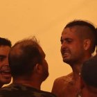 Alejandro Aranda lucha contra el fuego en Alcalá de Moncayo en 2022.