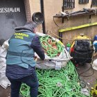 Cable de cobre robado intervenido por la Guardia Civil.