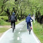 Nuevo tramo del carril bici en Parquesol entre el Parque del Mediodía y la Avenida de Salamanca.