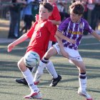 Una acción del partido entre Real Valladolid y David Villa 7 Academy.