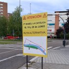 Cartel que indica los cortes para el borrado del anterior trazado.
