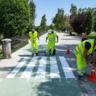 Preparativos para inaugurar el carril bici de Isabel La Católica.