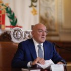 El alcalde de Valladolid, Jesús Julio Carnero, durante la rueda de prensa.