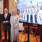 Francisco Blanco, Jesús Julio Carnero e Irene Carvajal en la presentación del proyectos de Presupuestos de Valladolid para 2026.