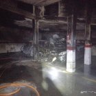 Intervención en un incendio de un garaje en Medina del Campo.