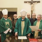 Mons. Acero, Cardenal Aguiar, Mons. Sanchez Monge y Jesus Fernandez Lubiano, que da lectura al hermanamiento
