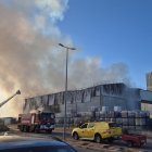 Intervención de los bomberos de la Diputación de Valladolid en el incendio.