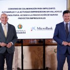 Carnero y Cuartero durante la firma del convenio para impulsar el emprendimiento local.