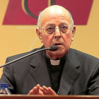 Ricardo Blázquez, durante una comparecencia celebrada en la sede de la Conferencia Episcopal.- E. M.