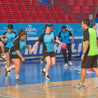 Las jugadoras del Aula, durante el entrenamiento en Huerta del Rey.-Pablo Requejo