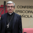 Luis Argüello durante una intervención en la Conferencia Episcopal. E.M.
