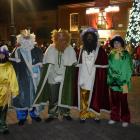 Los Reyes Magos junto a sus pajes reales en la cabalgata de Cigales. A.E.