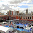 Imagen aérea de la última vez que el pádel profesional visitó la Plaza Mayor de Valladolid en 2012-El Mundo