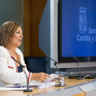 La consejera de Agricultura y Ganadería y portavoz de la Junta de Castilla y León, Milagros Marcos, comparece en la rueda de prensa posterior al Consejo de Gobierno.-ICAL