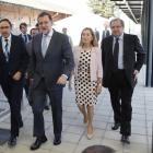El presidente del gobierno,Mariano Rajoy junto al alcalde de Palencia, Alfonso Polanco, la ministra de Fomento, Ana Pastor y el presidente de la Junta, Juan Vicente Herrera,en la estación de Palencia en la inauguración de la línea de tren de alta velocida-Ical