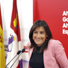 La secretaria de Organización del PSOE de Castilla y León, Ana Sánchez, analiza los resultados electorales.-ICAL