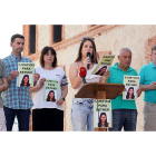 Familiares de Esther López intervienen en la anterior concentración en Traspinedo. ICAL