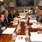 La ministra de Fomento, Ana Pastor, se reúne con el alcalde de Valladolid, Oscar Puente.-Ical