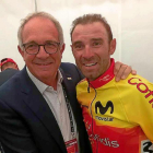 López Cerrón, junto a Alejandro Valverde en Innsbruck tras finalizar el Mundial.-E. M.