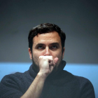 El candidato de IU a la Presidencia del Gobierno, Alberto Garzón, presenta el programa de Unidad Popular.-ICAL