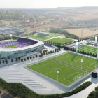 Infografía del estadio José Zorrilla y la nueva Ciudad Deportiva con siete campos de fútbol y dos edificios