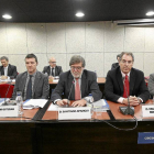 Cepedeano, Esteban, Aparicio, Benavente y Primo, en la Asamblea Extraordinaria de Cecale celebrada en la sede del CES-J.M.Lostau