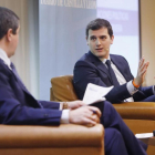 Albert Rivera, en un momento del Club de Prensa-J .M. LOSTAU