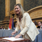 La consejera de Hacienda de la Junta, Pilar del Olmo asiste a a la firma del Acuerdo en Defensa de la Minería del Carbón y las Comarcas Mineras.-ICAL