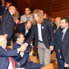 El secretario general de Podemos CyL, Pablo Fernández, y el secretario general del PSCyL, Luis Tudanca, durante la entrega de los Premios Castilla y León.-ICAL