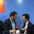 Óscar Puente junto a Luis Tudanca, comparecen ante los medios tras conocerse los resultados electorales-Ical