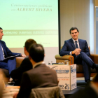 El presidente de Ciudadanos, Albert Rivera, participa en el Club de Prensa de El Mundo-Diario de Castilla y León. Junto a él, el director del periódico, Pablo Lag-ICAL